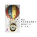 y15786 時鐘.溫度計.鏡子 溫度計.壁掛鐘-熱氣球造型壁鐘(大)-共4款